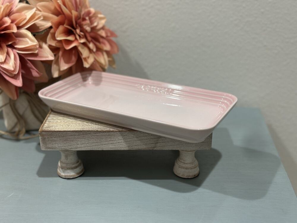 Le Creuset Stoneware Leger Rectangular Plate 25cm / 5" X 10" NWT ~ SHELL PINK